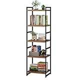 5 Tier Shelf Organizer, Open Display Storage Bookshelf Corner Plant Flower Stand for Home Office, Rustic Brown