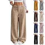 【Business Casual High Waisted Cargo Pants】: Business Casual High Waisted Cargo Pants sets large side flaps that close flat, keeping small items secure when you bend or stride yet staying smooth under tops. 【Wide Leg Corduroy Pants Women】: Wide Leg Co...