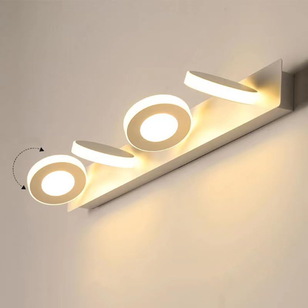 Mengjay LED 20W Spiegelleuchte Bad Spiegellampen für das Bad, Spiegellampe Badezimmer 360° Drehbar 3 Farbtemperaturen einstellbar Wandleuchte Badezimmer, Spiegelbeleuchtung Wandlampe Bad Wand Lampe