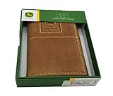 John Deere Crazyhorse Embossed Tri-fold Brown Wallet - LP71258