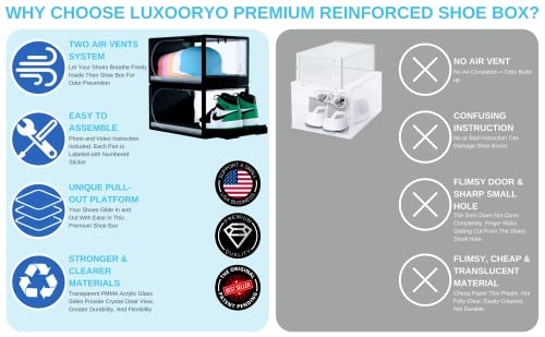 Premium Reinforced Acrylic Sneaker Boxes. Hat Organizer Box. Clear Hat Storage Containers. Sneaker Storage For Sneakerheads. Upgrade Drawer Type Shoe Boxes Clear Plastic Stackable. Collapsible Shoe Rack Storage Organizer. Foldable Shoe Storage Boxes. Shoe Container Stackable. Shoe Bin. Zapateros Organizador Para Closet. Large Drop Front Shoe Box With Lids. Shoe Box Storage Containers. Transparent Cap Box Hat Rack Storage Box. Shoe Case. White. Fit Men Size Up To 15 (X-Large) Easy Instructions. #TOP5