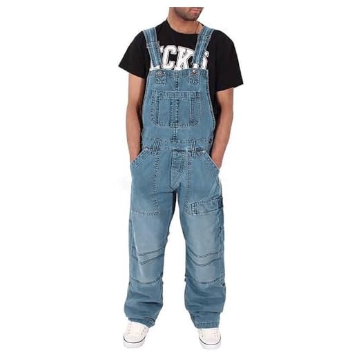 Pantalones de trabajo vaqueros con tirantes, mono para hombre, pantalones largos de peto, pierna para hombre, muchos bolsillos, vaqueros para hombre, pantalones vaqueros de corte ancho, pantalones