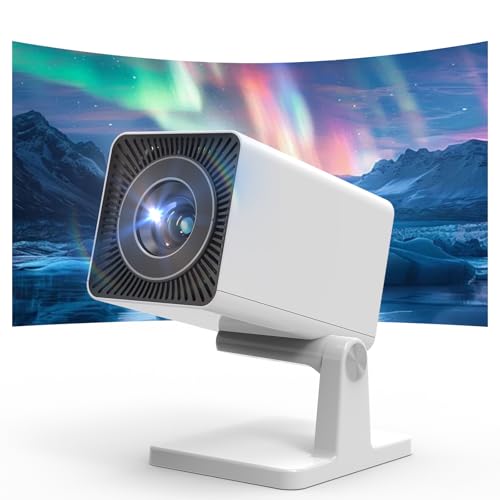 Putbecy Mini Projector 4K 1080P Support, 15000 Lumens with Android 11.0, Portable Projector for Bedroom and Outdoor Camping, 90° Rotatable, WiFi & Bluetooth, Autokeystone for Laptop/Game Console