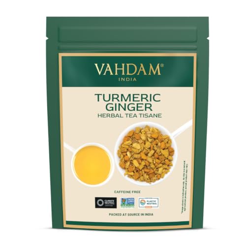 Image of VAHDAM Turmeric Ginger Tea (3.53 oz| 50+ Cups) Caffeine Free Herbal Tea