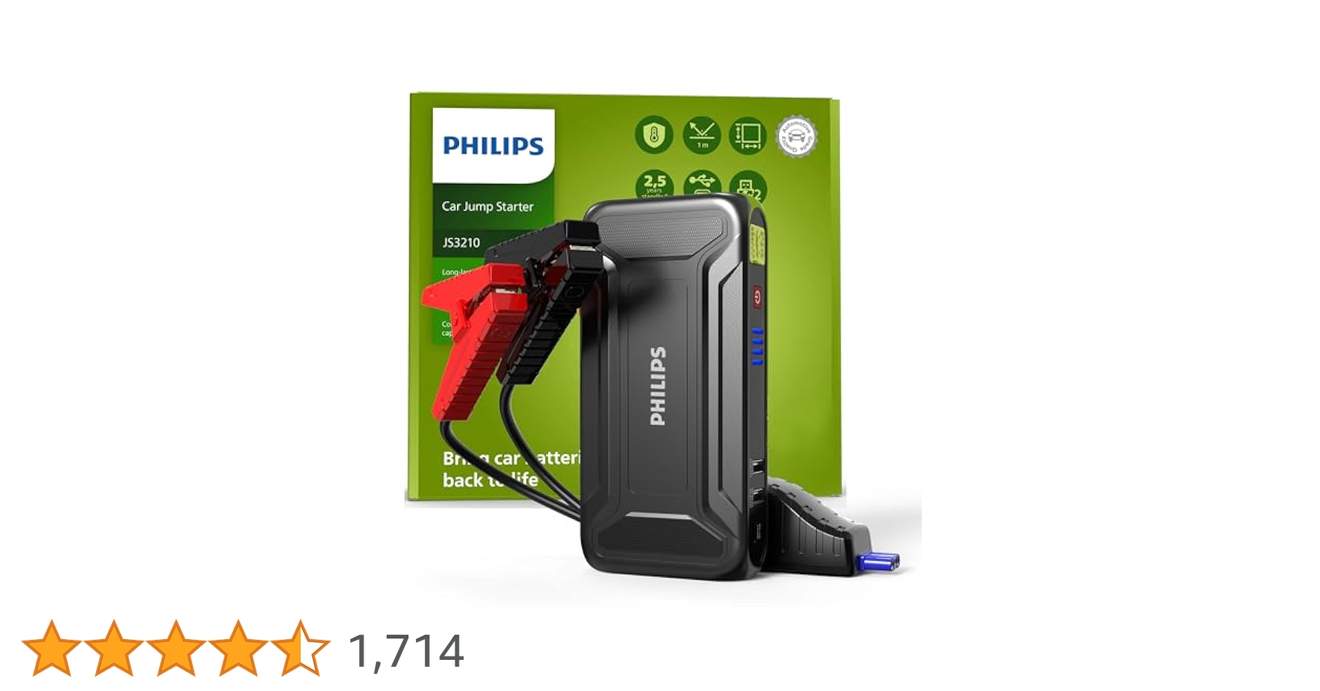 PHILIPS JS3210 バッテリージャンプスターター Car Jump Starter パワフルなバッテリージャンプスターター