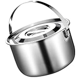 NOLITOY Edelstahlschüssel mit Deckel 14 L – Hitzebeständiger Küchenbehälter für Schmalz und Salat Robuste Glatte Aufbewahrungsschale für Küchenutensilien