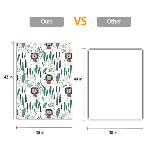 Insular Baby Blanket For Boys Girls Soft Plush Minky With Dotted Backing, Double Layer Receiving Blanket For Stroller Crib Newborn Toddler Bed Blanket 42 X 30 In, Jungle Lion #TOP5