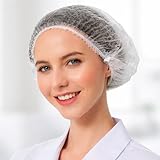 Lot de 1000 Charlottes Jetables à Clip – Filet de Protection Cheveux à Usage Unique, Charlotte Hygiène Alimentaire, Cuisine, Industrie, Hôpital, Laboratoire