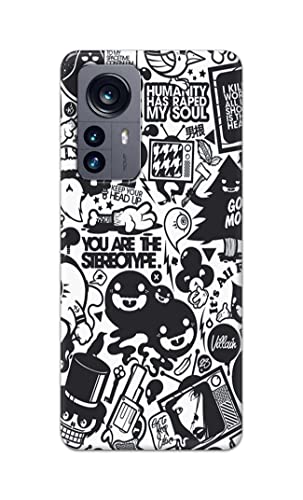 Image of Printed Hard Back Cover Case for Xiaomi 12 Pro Back Cover (Mixed Cartoon) -702