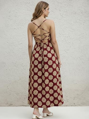 Image of Aahwan White Printed Round Neck Sleeveless Backless Long Indo Western Fusion Dress for Women's & Girl's