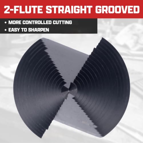 Image of NEIKO 10626B Step Drill Bit, 2 Steps 7 /8 inch to 1-1 /8 inch Straight M35 Cobalt, AlTiSiN Coated, 3 /8 inch Tri-Flat Step Bits for Steel, Metal, Wood, Plastic, Unibit Cone Drill Bits, Two Flute