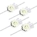 FAYBOX Velvet Open Rose Silvery Bling Ribbon Rhinestone Stretch Bracelet Wedding Prom Wrist Corsage Hand Flower Pack of 4 Ivory