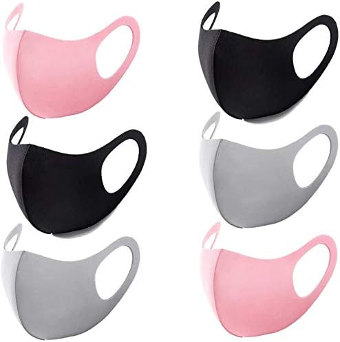 6 pcs Made of Cotton, Washable Reusable Cloth Unisex Dustproof Anti-Pollen Pet Dander, Droplet Pollution (3 Color)