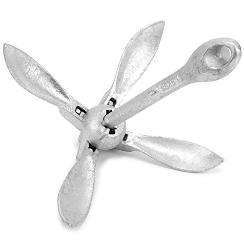 Crown Sporting Goods Galvanized Folding Grapnel Boat Anchors - Choose The Best Weight for Your Watercraft, Up to 17.5 lbs (3)