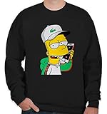 Bart Simpson 'Phone Call' Crewneck Sweatshirt - Unisex Sweatshirt by eleven24design (Black, 2X)