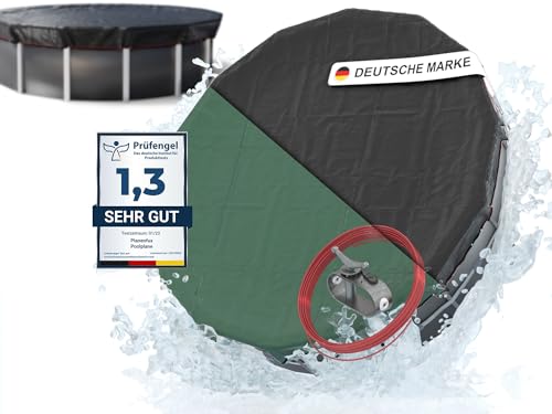 Planenfux® Poolabdeckung rund 500 cm (Für Ø 460-500 cm Becken) | 2-in-1 Poolplane aus 200g/m² PE Material | Sommer & Winterplane Pool | UV-resistente Solarplane Abdeckplane | Ø560cm Rundpool Abdeckung