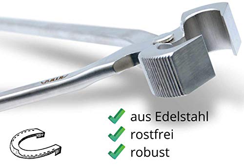 AMKA Hufzange 14 - Hufeisen/Abnehmzange mit gerippter Außenseite Horse Shoe Pull off Pincher