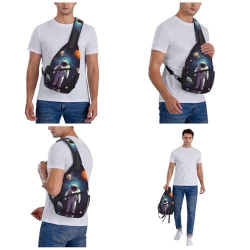 Bolso cruzado estilo astronauta negro para hombre y mujer miniatura 7