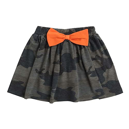 Image of Hopscotch Baby Girls Polyester Camouflage Print Skirt in Green Color
