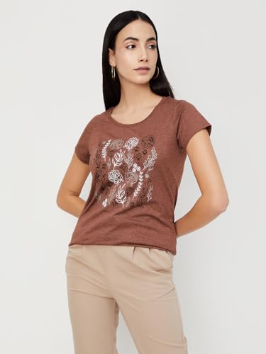 Image of Max Women's Cotton Regular Fit Graphic Printed T-Shirt - Pack of 2