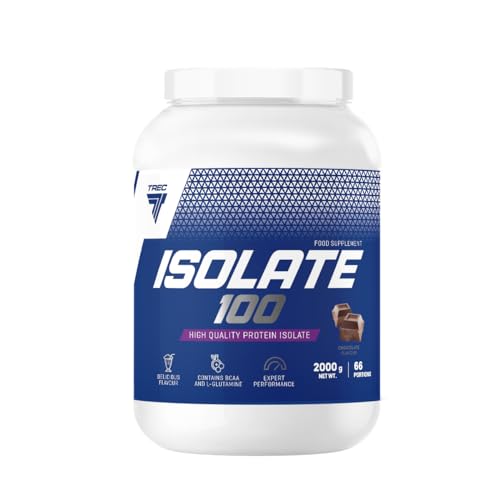  Trec Nutrition - ISOLATE 100 700 g JAR CHOCOLATE – CFM isolato proteico del siero di latte, aminoacidi, ideale per la mattina e dopo l\'allenamento