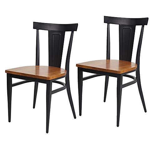 Luckyermore Heavy Duty Dining Chairs Set Of 2 With Wood Seat And Metal Frame Restaurant Chairs For Commercial And Residential Use, Fully Assembled, 450Lb Weight Capacity #TOP15