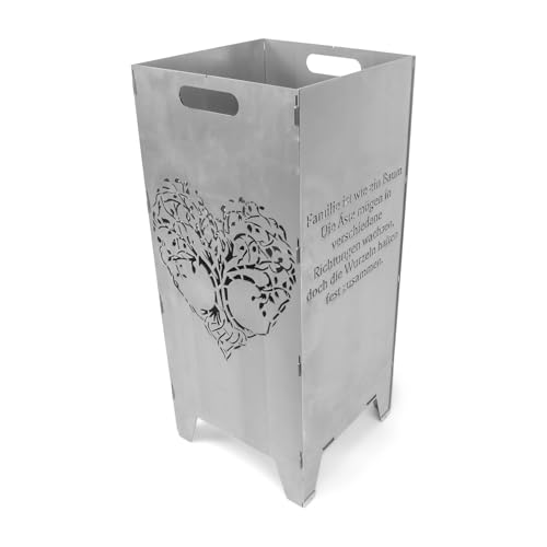 Grillrost.com Das Original Tonneau à feu enfichable en Acier avec Pieds en Acier Inoxydable - Colonne à feu repensée, y Compris adaptateurs d'appui pour brasero planchan