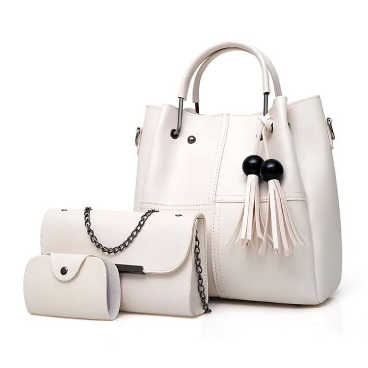 Sac à main en cuir PU grand cabas avec bandoulière et pochette