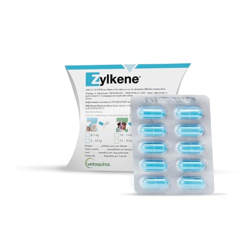ZYLKENE® Kapseln (100 x) Zur Stressreduzierung | Ergänzungsfuttermittel für mehr Wohlbefinden in ungewohnten Situationen | Für mittelgroße Hunde von 10 kg - 30 kg | 225mg