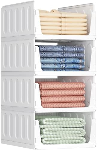 Lifewit Organizador de Armario Apilable, Cajas de Almacenaje Exte...