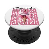 Womens Pink Coquette Bow Ice Cream Cone Gifts