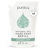 Puracy Organic Hand Soap Refill, For the Professional Hand Washers We’ve All Become, Moisturizing Natural Gel Hand Wash Soap, Liquid Hand Soap Refills for Soft Skin, (Cucumber & Mint 48 Ounce)
