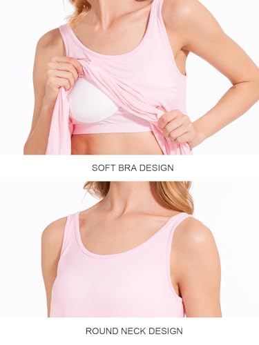 Image of Rosyline Tank Top for Women with Built in Bra Flowy Swing Undershirt Tank Tops S-4XL