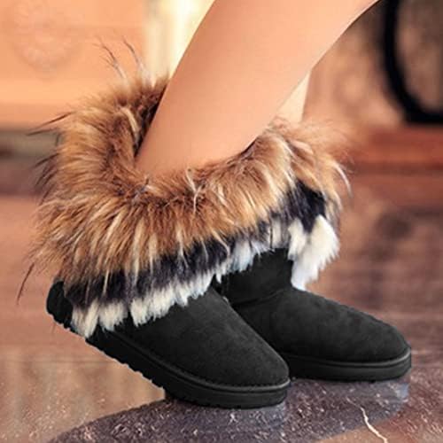 BUJIATANG Snow Boots Women Winter Snow Boots Warm Lined Mid Calf Ankle Boots Faux Fur Tassel Shoes 1Pair | Image 2