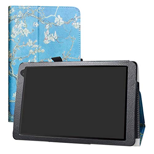 Alcatel 1T 10inch Case,LFDZ Slim Folio Folding Stand PU Leather Cover for 10 Alcatel 1T 8082 10inch Tablet (Not fit 7 Alcatel 1T 7 inch 8068),Almond Blossom