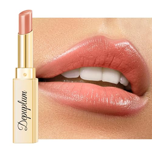 Image of Depuplum Nude Pink Lipstick for Women Moisture Lip Gloss Tinted Lip Balm