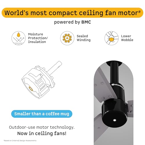 Image of atomberg Razon 1200mm BLDC Ceiling Fan with Remote | World's Smallest Motor Powered by BMC | Advance Air+ Technology | BEE 5 star Rated | Low Noise | Sleek Design | 3 Year Warranty (URBAN CHROME)