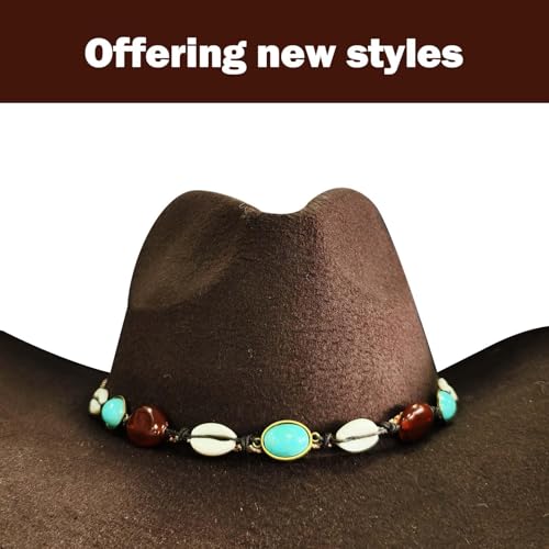 Image of Cowboy Hat Bands for Men Women, Leather Hatbands Belt for Cowboy /Western /Fedora /Cowgirl Hats