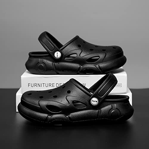 Yovqar Children Clogs Shoes Non Slip Sandals Garden Shoes Lightweight Slip-On Water Shoes Girls Boys Beach Pool Shower Slippers Summer Sandals Black 35 #TOP4