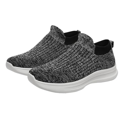 Baskets minimalistes homme gris 41 1/3 : chaussures marche légères gym jogging voyage tricot
