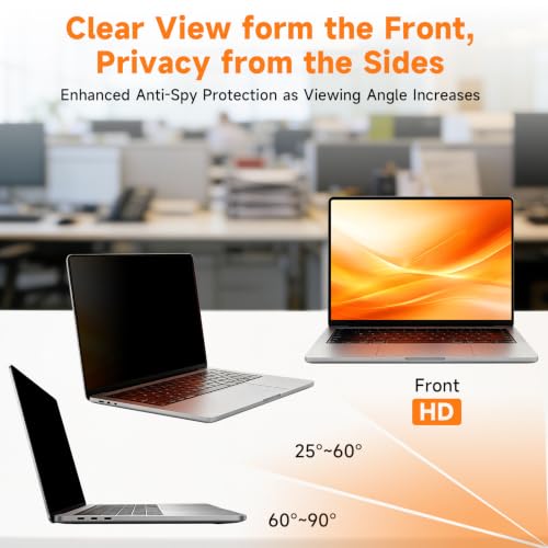 Image of Removable Magnetic Laptop Privacy Screen 15.6 Inch 16:9 | Anti-Glare Blue Light Filter, Computer Privacy Screen Shield for 15.6'' Hp Acer Asus Lenovo Dell Samsung Portable Monitor