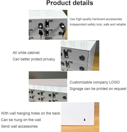 Acrylic Cell Phone Locker Box - Secure Wall-Mounted Storage Cabinet with Lock & Key for Office, School, Classroom, Factory - Clear Organizer for Devices
