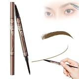 2 in 1 Magic 4-Tip Eyebrow Pencil, Microblading Eyebrow Pen 3D Waterproof and Sweat-proof Microblading Eyebrow Pencil Contouring Pen, Waterproof Long-Lasting Microblading Pencil for Eyebrows(Light bro