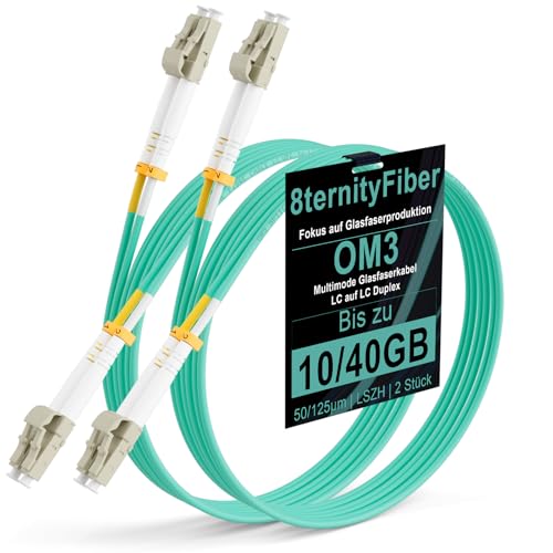 8ternityFiber LC auf LC Fibre Patch Cable OM3 0,5 m/1,6 ft,