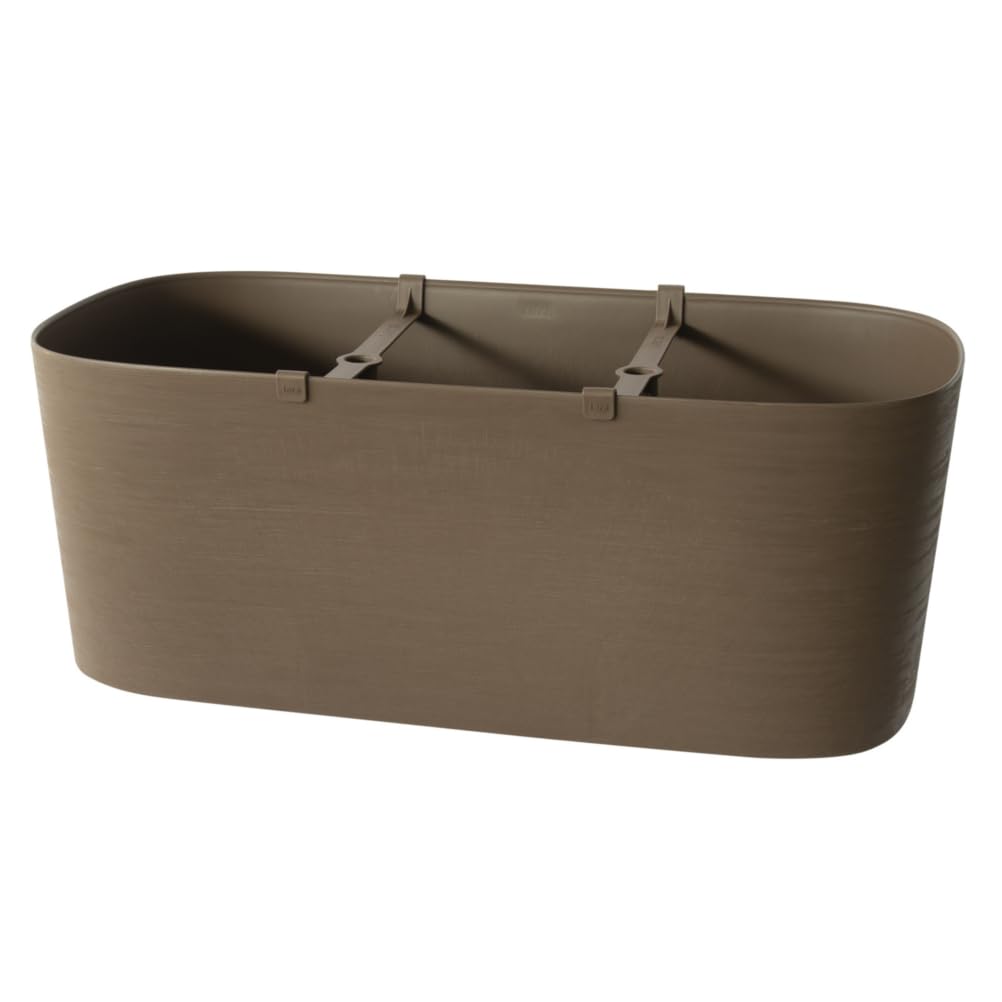 Jardinière rectangulaire 78x38x30 cm Tera Sand bac à fleurs réserve eau