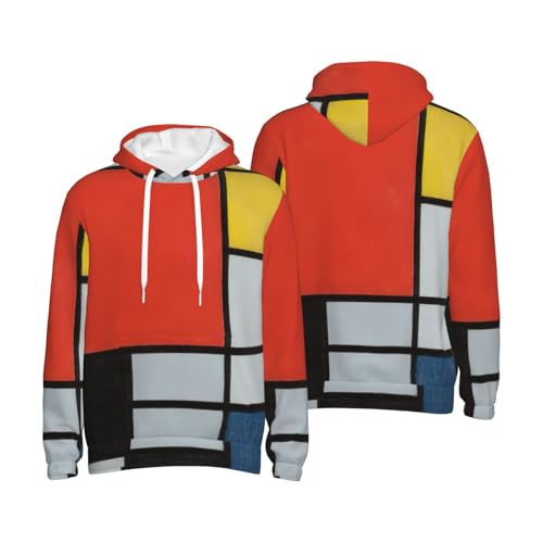 Pull polyester homme EdWal composition rouge jaune bleu noir sweat à capuche - 7