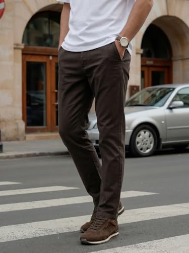 Image of Nobero Chino Pants for Men | Oversized Fit | Multiple Pockets | Elasticated Waist | Casual & Utility Wear