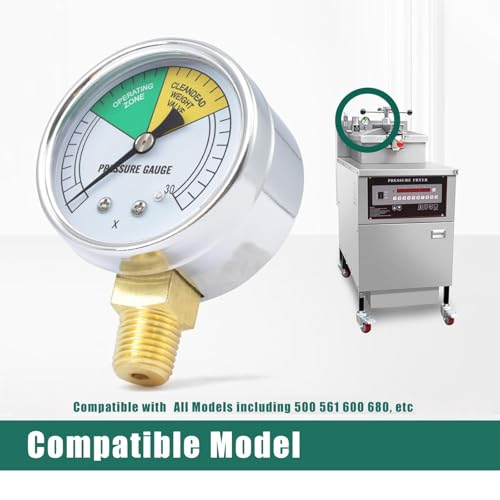 Manómetro para freidoras de presión 0-30PSI montaje inferior miniatura 3