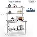 ROVSUN All Stainless Steel Table with Overshelves 48