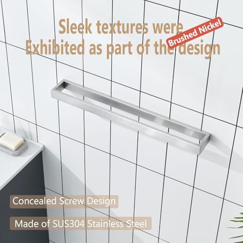 Image of KOKOSIRI Towel Bar Brushed Nickel Bath Towel Hanger Holder 20-Inch Kitchen Rack Stainless Steel for Bathroom Hardware Wall Mount, 1 Pack B4008BR-L20